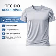 Camiseta Dry Fit Masculina Poliamida Elastano Respirável Fitness Academia Leve Confortáve Dia a Dia