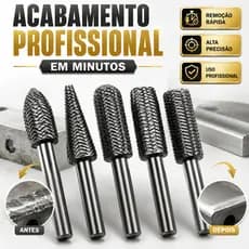 Kit De Lima Rotativa De Aço Para Madeira 5 peças