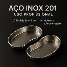 Bandeja Rim Grande Inox 201 Médico Esteticista Dentista