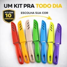 Kit 10 Facas com Capa Protetora Portátil Cozinha