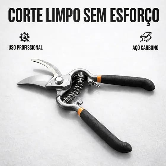 Alicate Tesoura de Poda 8” Profissional Jardim Aço Carbono