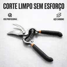 Alicate Tesoura de Poda 8” Profissional Jardim Aço Carbono