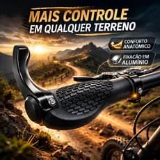 Par Manopla Ergonômica Bike com Trava Alumínio Bar End Conforto e Segurança