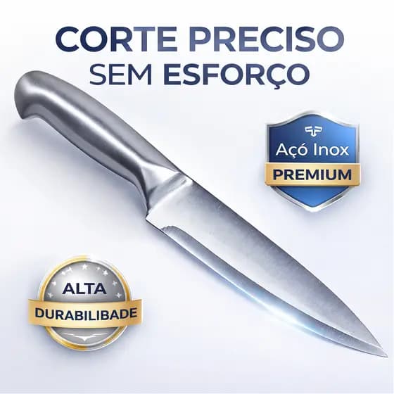 Faca Peixeira Profissional Aço Inox 6” Alta Durabilidade Churrasco Açougue Cozinha