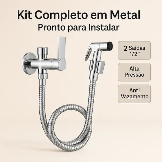 Ducha Higiênica Luxo com Desviador 2 Saídas Fácil para Instalar