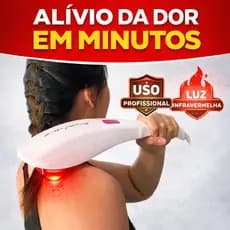 Massageador Elétrico Infravermelho Portátil Alívio Muscular Relaxamento + 5 Ponteiras de Massagem