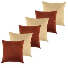 Kit 6 Capas de Almofadas 45x45cm Drapeadas Decoração Sala e Quarto Sued toque Macio.