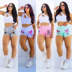 Shorts Moletom Estampado Feminino