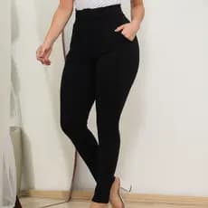 CALÇA SOCIAL FEMININO SKINNY CINTURA ALTA FIVELA ENCAPADO