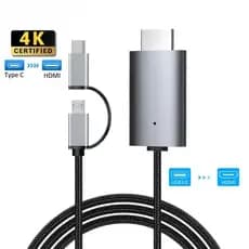 LD39 Hdmi cabo para o telefone móvel HDMI USB C adaptador 4k 2 em 1 para LETE compatível com dispositivo Android