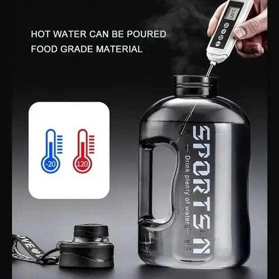 1.7L/2.7L Portátil Grande Capacidade Garrafa De Água Esportes Ginásio Ciclismo Copo Para Fitness Acampamento Masculino C