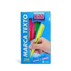 Marca Texto 6 Cores Neon Plus Ponta Chanfrada Neon Plus Kaz