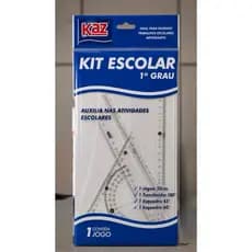 Jogo de réguas transparentes - Kit Escolar 2º grau KAZ