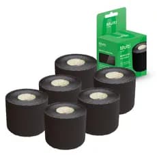 Kit 6 Fitas Kinésio Muscle Fix 5x500cm Preto Multi Saúde - HC040K