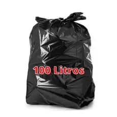 Saco de Lixo 100 Litros com 100 Unidades Super Reforçado Preto