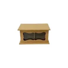 Caixa De Chá vidro na frente - 2 Div. - 19C X 10,5L X 10A - Em mdf cru