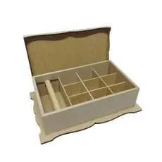 Caixa De Jóia - Box - Fundo Estilo Colonial 6mm  - Em MDF Cru