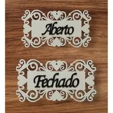 Placa Aberto E Fechado Em Mdf