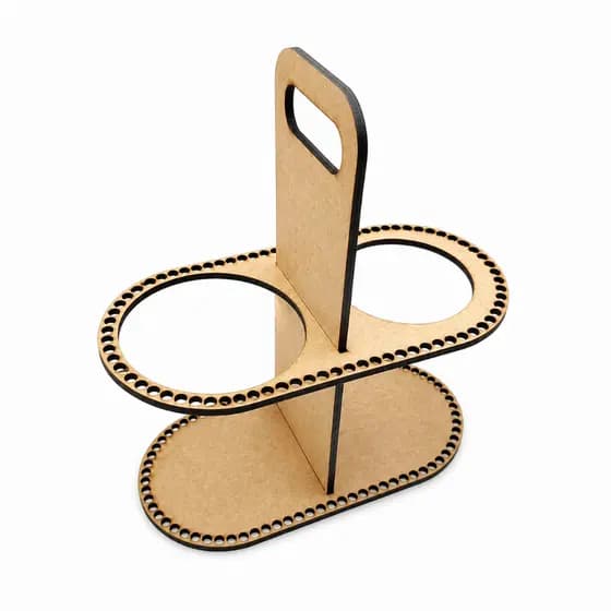 Base de Crochê para Mateira em MDF Cru de 6mm e 3mm- 44x33x20