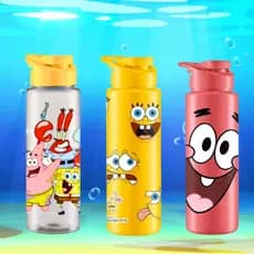 Garrafa Agua Squeeze Bob Esponja Infantil Criança Escola Creche Viagem Passeio Academia 750ml