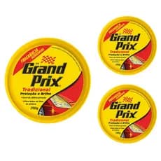 Cera em Pasta Tradicional Lata 200g Grand Prix 3 unidades - Cera Automotiva Auto Brilho Proteção UV