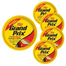 Cera em Pasta Tradicional Lata 200g Grand Prix 5 unidades - Cera Automotiva Auto Brilho Proteção UV