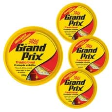 Cera em Pasta Tradicional Lata 200g Grand Prix 4 unidades - Cera Automotiva Auto Brilho Proteção UV