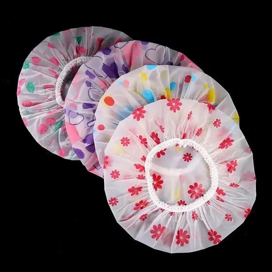1/2/4 pcs Touca de banho, reutilizável, de plástico