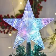 ESTRELA  PONTEIRA PISCA PISCA LED COLORIDO - 18CM - FIO TRANSP 2MTS - 110V/220V