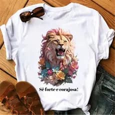 Camiseta T-shirt Feminina Blusa Leão de Judá - Estilosa