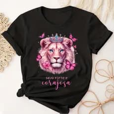 Camiseta T-shirt Blusa Feminina Leoa de Judá - Moda 100% ALGODÃO