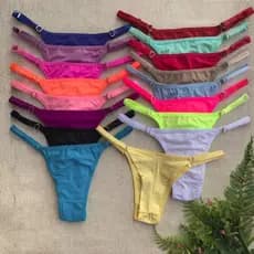 Kit 10 Calcinhas Confortável Regulagem Fio Duplo Fio Dental Tanga Cores Regulável Promoção