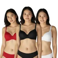 Kit com 3 Sutiãs Feminino Básico com Bojo Confortável Sustentação e Ajuste Perfeito para o Dia a Dia