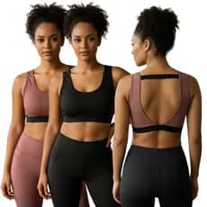 Kit 2 Top Fitness Feminino Decote V Costas Confortável com Elástico nas Costas Zero Transparência