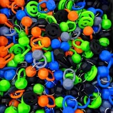 Kit Com 100 Chaveiros Halteres Dumbell Sextavado Anilhas Kettlebell Fitness Academia