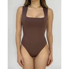 Body Decote Quadrado Feminino Alça Liso Casual