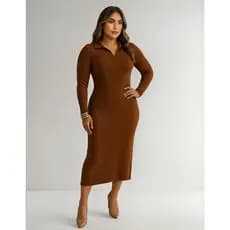 Vestido Polo Inverno Feminino Manga Longa Premium