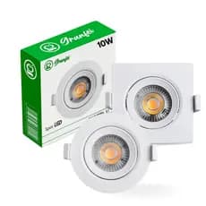 Luminária Teto Spot Led 10w Embutir Direcionável Bivolt Branco Frio 6500K Quente 3000K 1 3 5