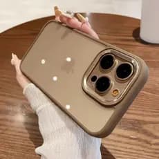 Luxo À Prova De Choque Caso Claro Para iPhone 16 15 14 Plus 13 12 11 Pro Max Macio Pára-Choques Duro Acrílico Híbrido Es