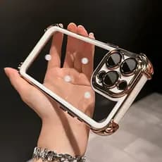uxury Chapeamento Claro À Prova De Choque Caso De Telefone Para iPhone 16 15 14 13 12 11 Pro Max Pára-Choques Armadura A