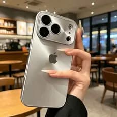 Capa Luxuosa De Corte A Laser Acrílica Resistente Impactos Para iPhone 17 16 15 14 13 Pro Max Com Protetor De Tela De Vi