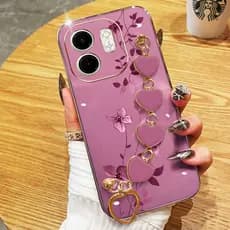 Capa De Telefone YBD Para infinix Smart 9 HD Hot 50i X6531 X6531B X6532 X6532C Processamento Love Pulseira Linha Flor Vi