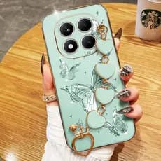Capa De Telefone YBD Para Redmi Note 15 Pro Plus 14 + Xiaomi POCO X7 M8 Processamento Pulseira De Amor Fio De Penas Borb