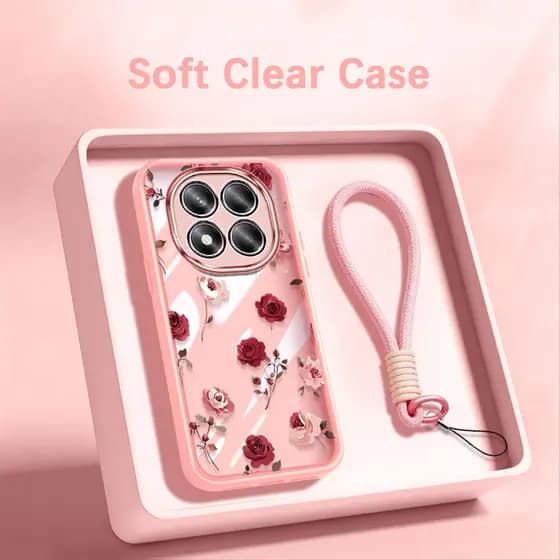 YBD Capa De Telefone Para Redmi Note 15 Pro + Plus Xiaomi POCO M8 4G 5G INS Estilo Vermelho Rosa Ultra-Fino Silicone Mac