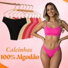 Kit 10 Calcinhas Adulto Feminina de Algodão