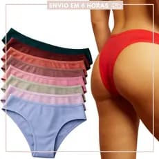 Kit com 10 Calcinha Feminina Adulto Viés Conforto 100% Algodão Calcinhas Feminino Roupa Intima