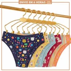 Kit 10 Calcinhas Para Meninas de 100%  Algodão Juvenil ou 5 Calcinha Infantil