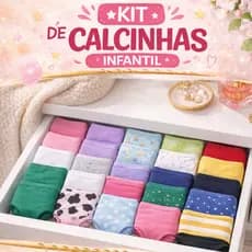 Kit 10 Calcinhas Infantil Juvenil Algodão Cotton Com Forro ou 5 Calcinha Confortável