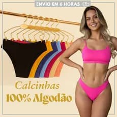 Calcinhas Feminina de Algodão Básica com Forro 100% Algodão Antialérgico