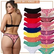 Kit 10 ou 5 Calcinhas de Algodão Feminina Básicas Dia a dia 100% Algodão
